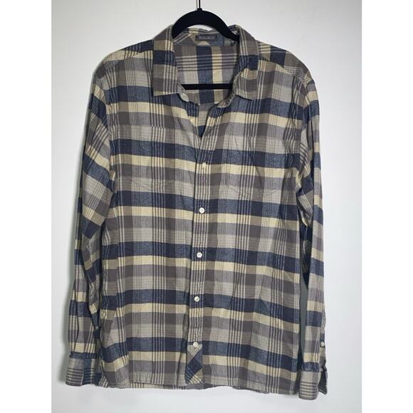 Toad Co Flannel Plaid Shirt Mens Large Long Sleeve Button Up 100% Organic Cotton - Picture 1 of 7